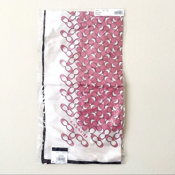 Coach LARGE Signature Bias Large Silk Scarf Vintage Pink - Picture 1 of 5